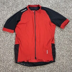 La Passione  Mens XXXL Adventure Cargo Cycling Jersey Red Black Short Sleeve Zip